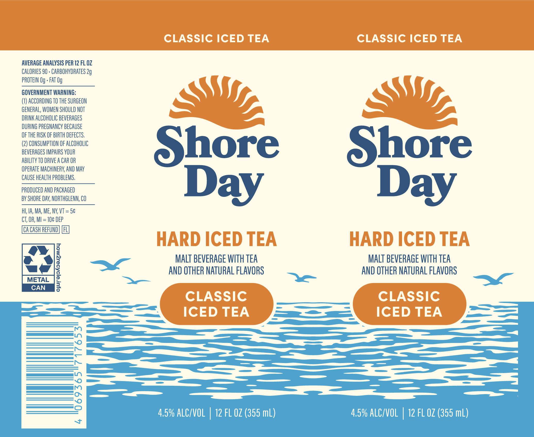 TABC label artwork for Shore Day Classic Iced Tea