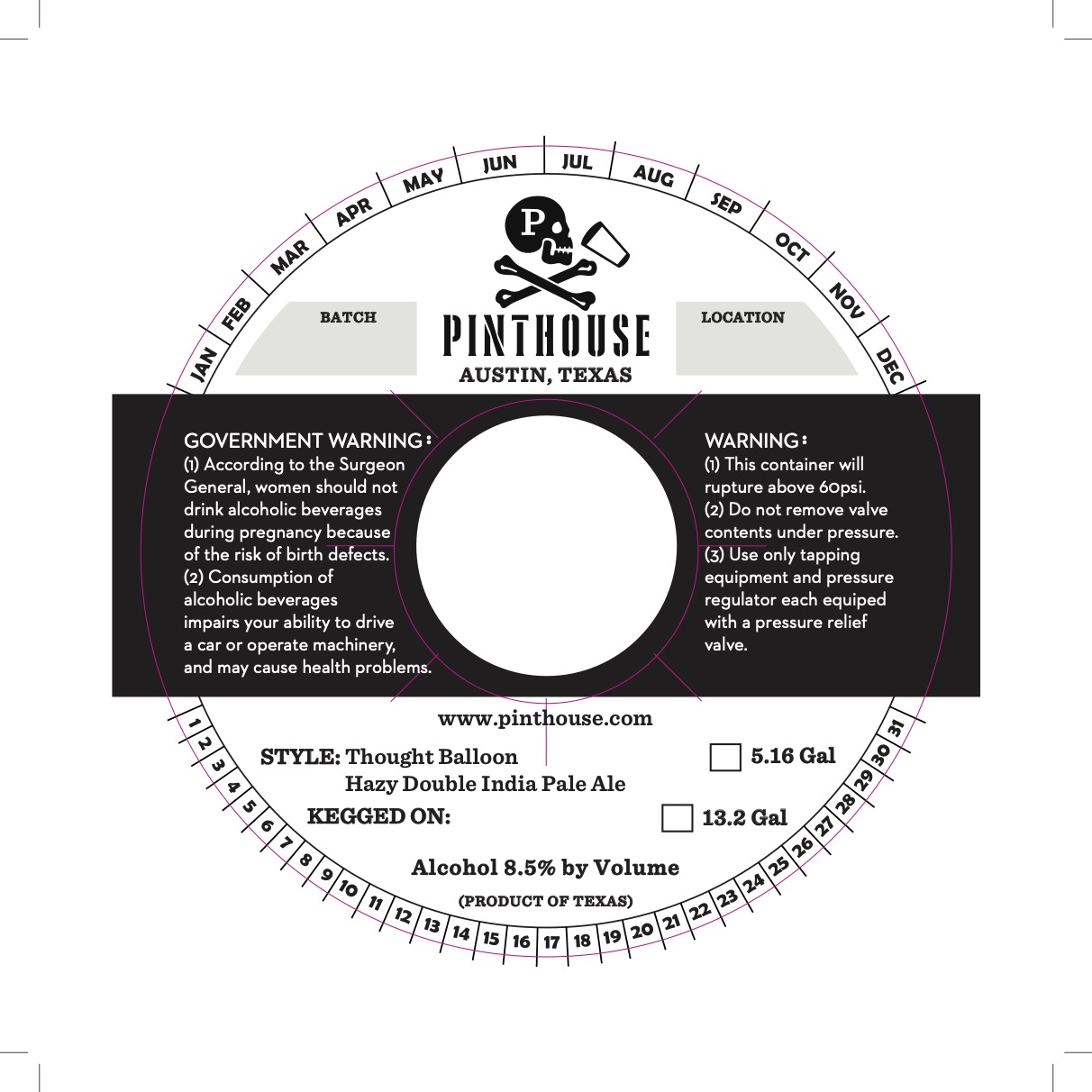 TABC label artwork for Thought Balloon