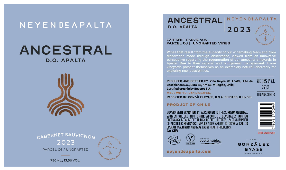 TABC label artwork for Ancestral