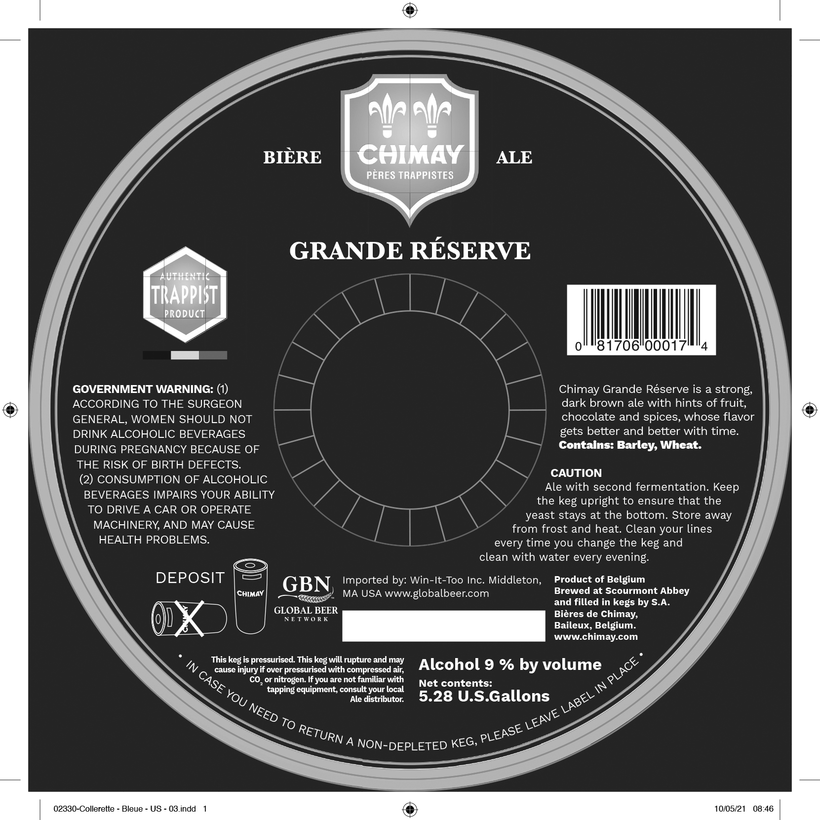 TABC label artwork for CHIMAY GRANDE RÉSERVE
