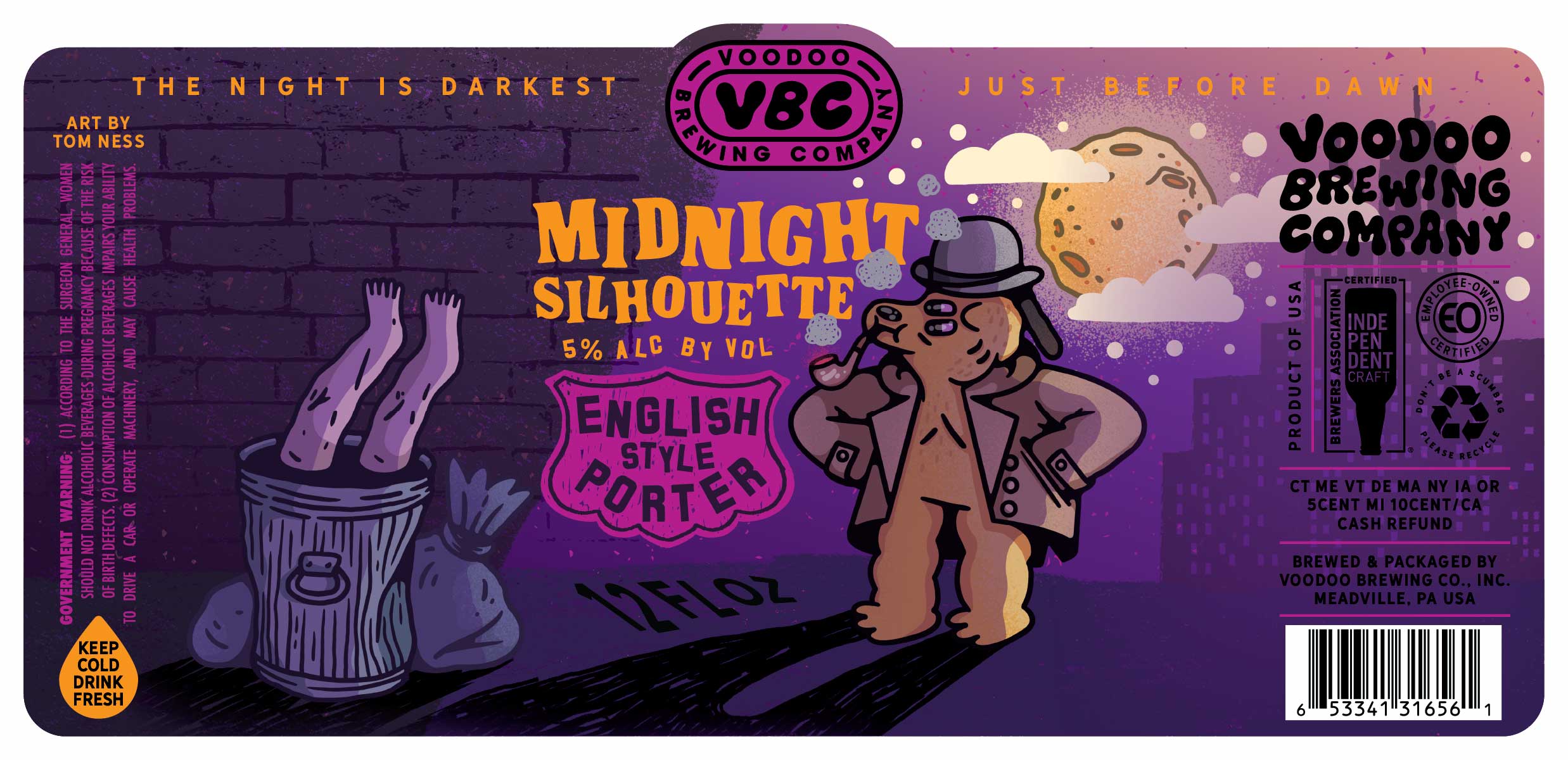 TABC label artwork for Midnight Silhouette