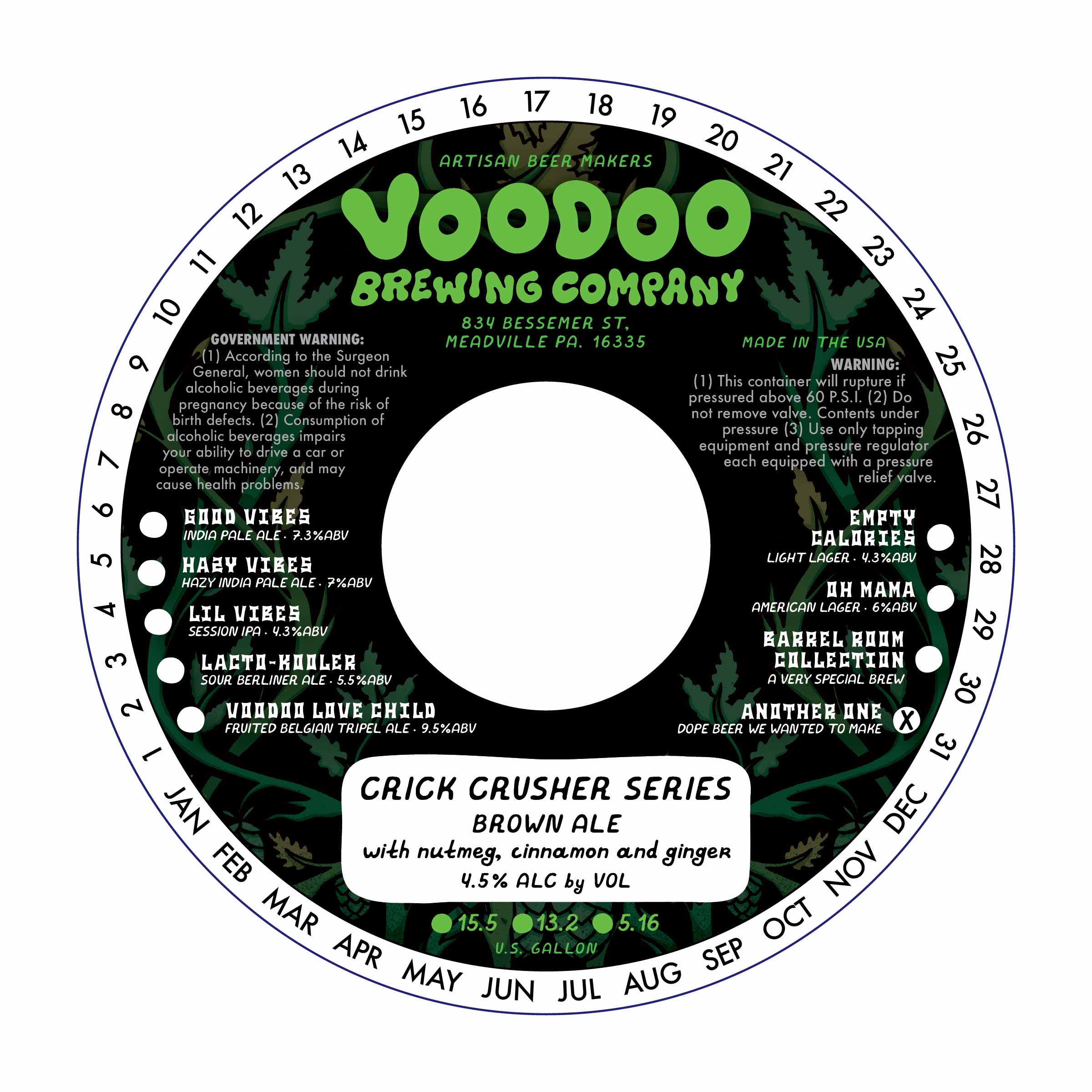 TABC label artwork for Crick Crusher - Brown Ale