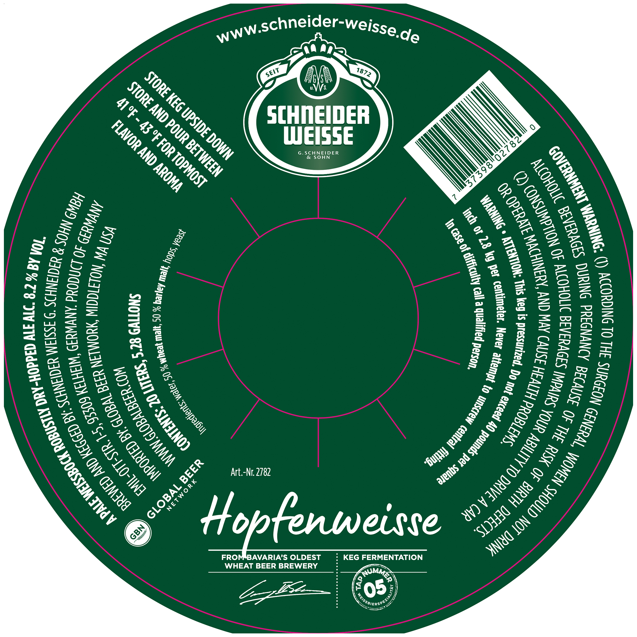 TABC label artwork for SCHNEIDER WEISSE HOPFENWEISSE