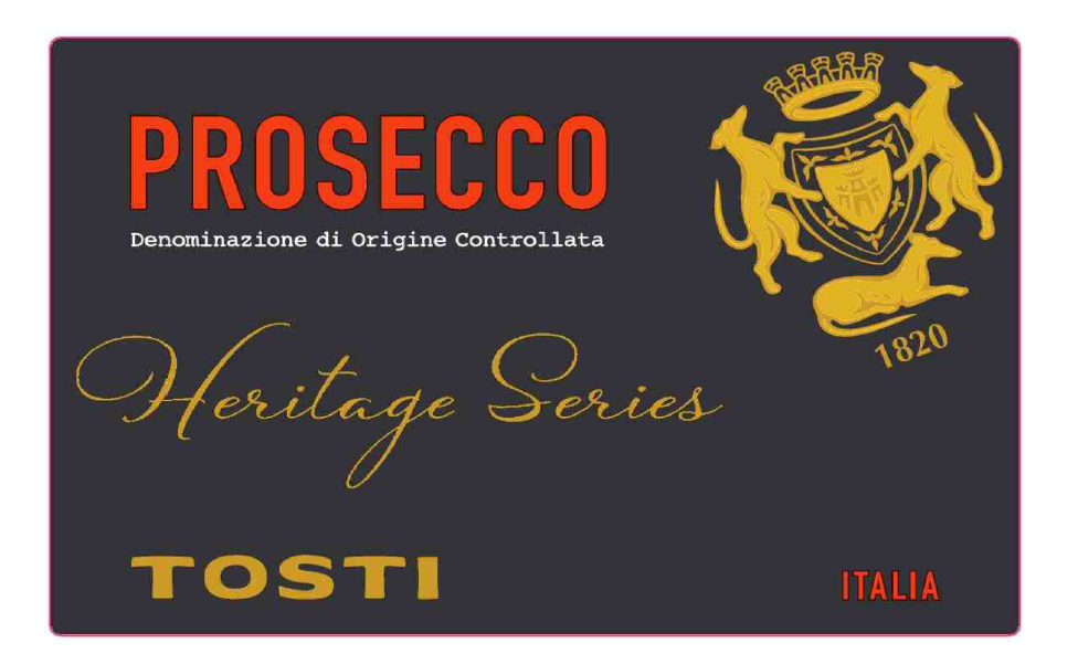 TABC label artwork for TOSTI Heritage Series Prosecco Doc