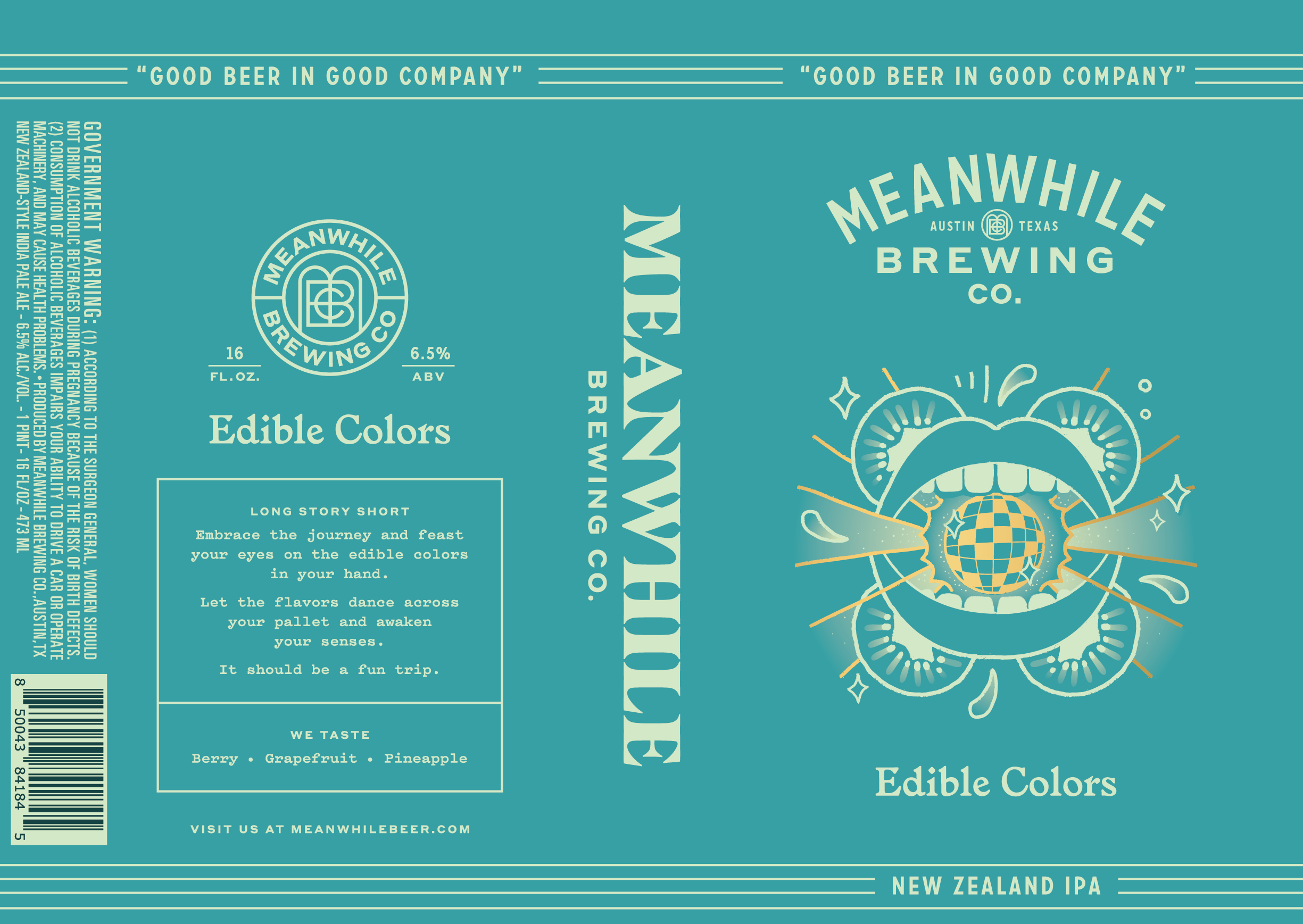 TABC label artwork for Edible Colors