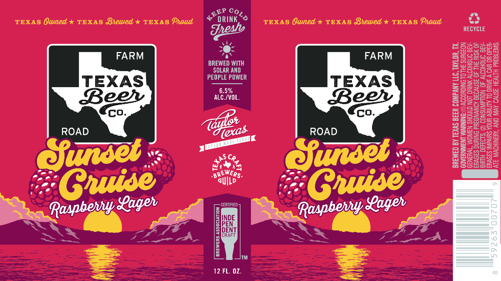 TABC label artwork for Sunset Cruise