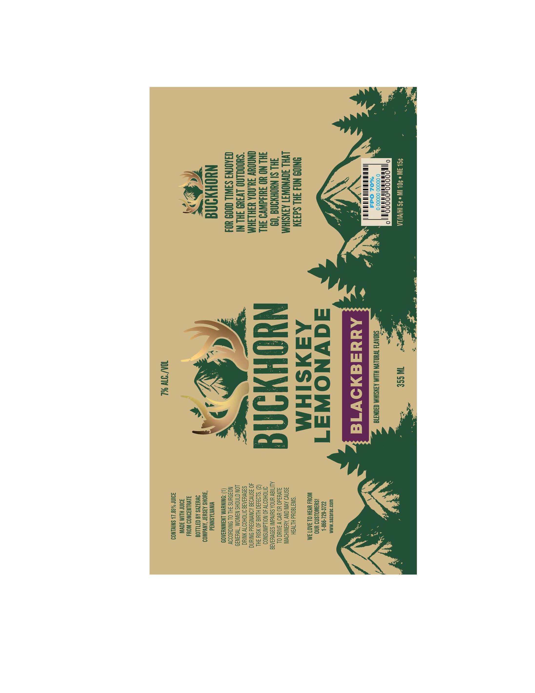 TABC label artwork for Buckhorn Whiskey Lemonade Blackberry