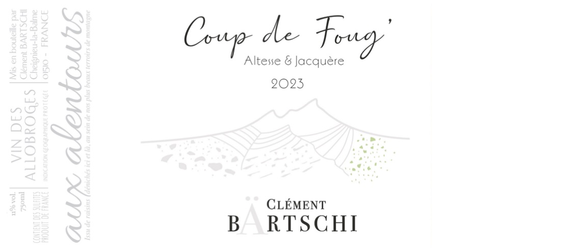 TABC label artwork for CLEMENT BARTSCHI COUP DE FOUG' ALTESSE JACQUERE 2023