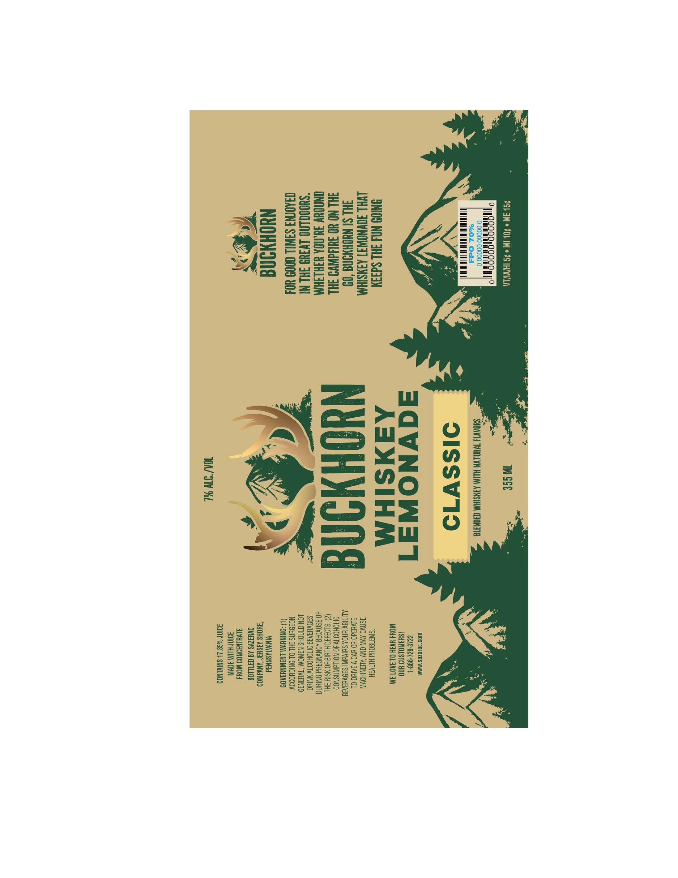 TABC label artwork for Buckhorn Whiskey Lemonade Classic