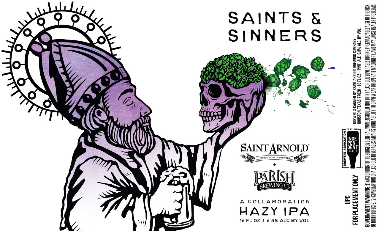 TABC label artwork for Saints & Sinners