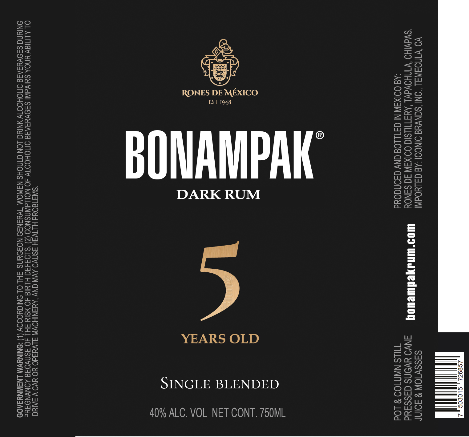 TABC label artwork for Bonampak Dark