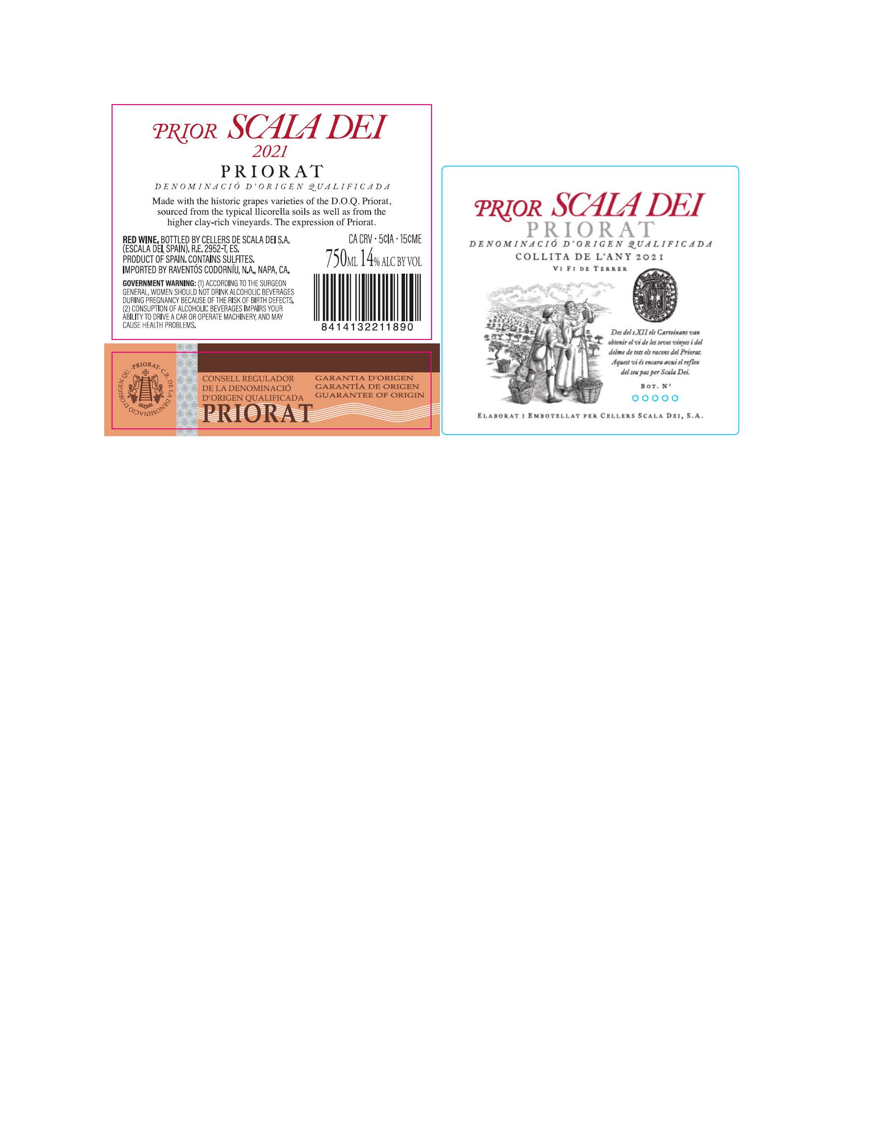 TABC label artwork for Scala Dei Prior Priorat