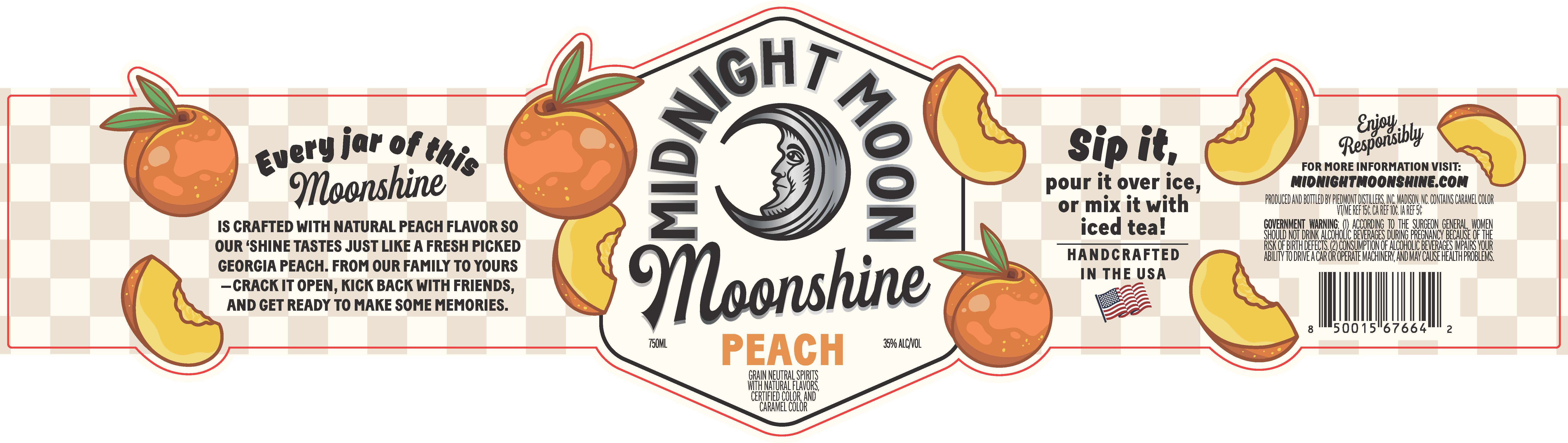 TABC label artwork for Midnight Moon Peach Moonshine