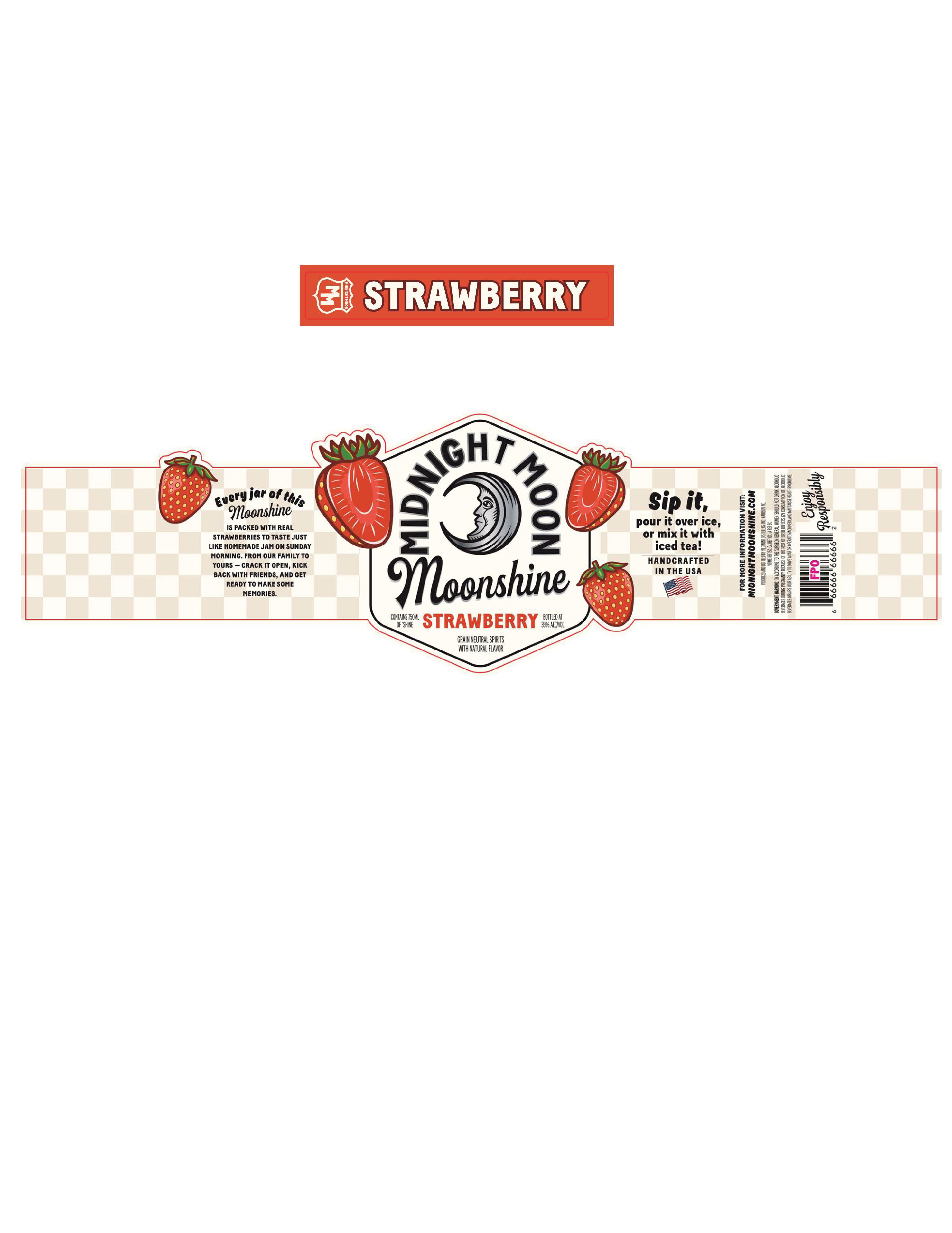 TABC label artwork for Midnight Moon Strawberry Moonshine