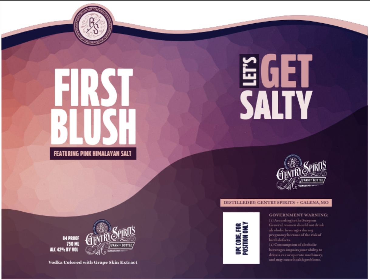 TABC label artwork for GENTRY SPIRITS FIRST BLUSH