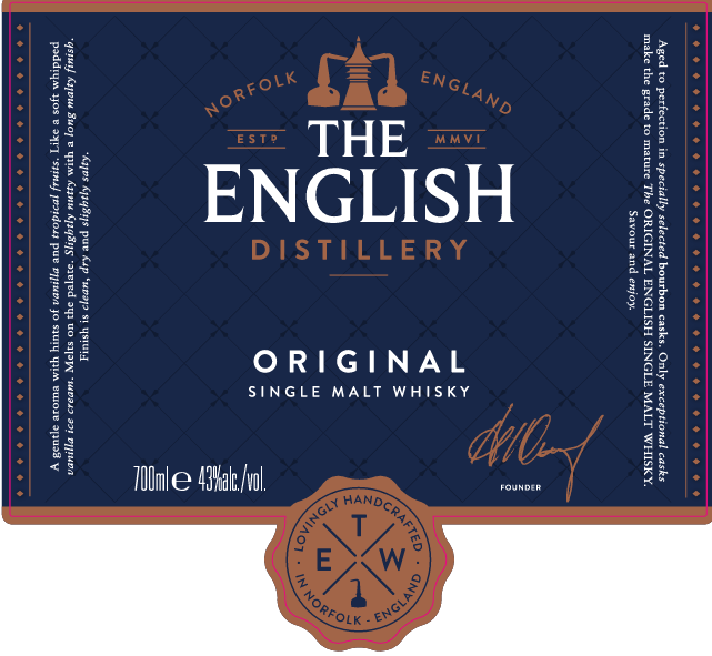 TABC label artwork for THE ENGLISH ORIGINAL SINGLE MALT WHISKY