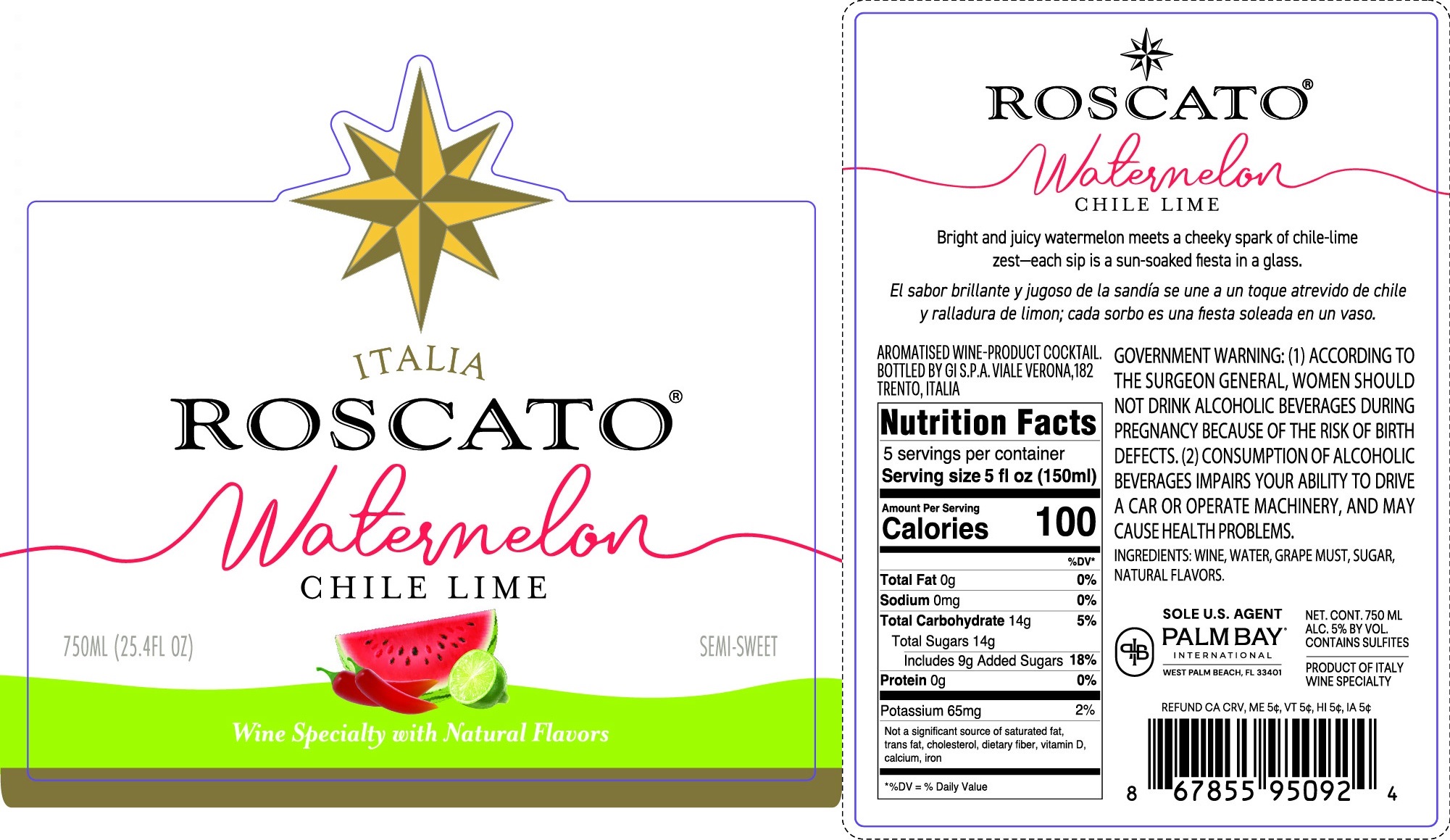 TABC label artwork for ROSCATO WATERMELON CHILE LIME