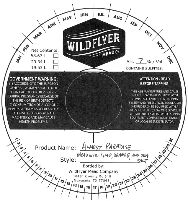 TABC label artwork for Almost Paradise