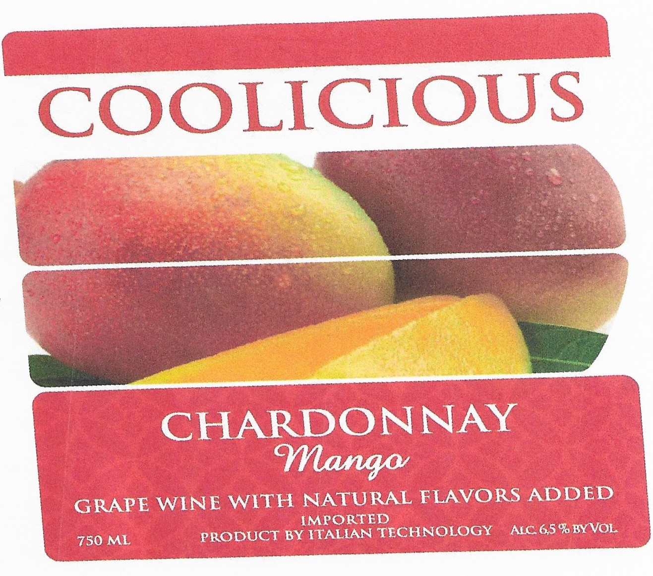 TABC label artwork for Coolicious Chardonnay Mango