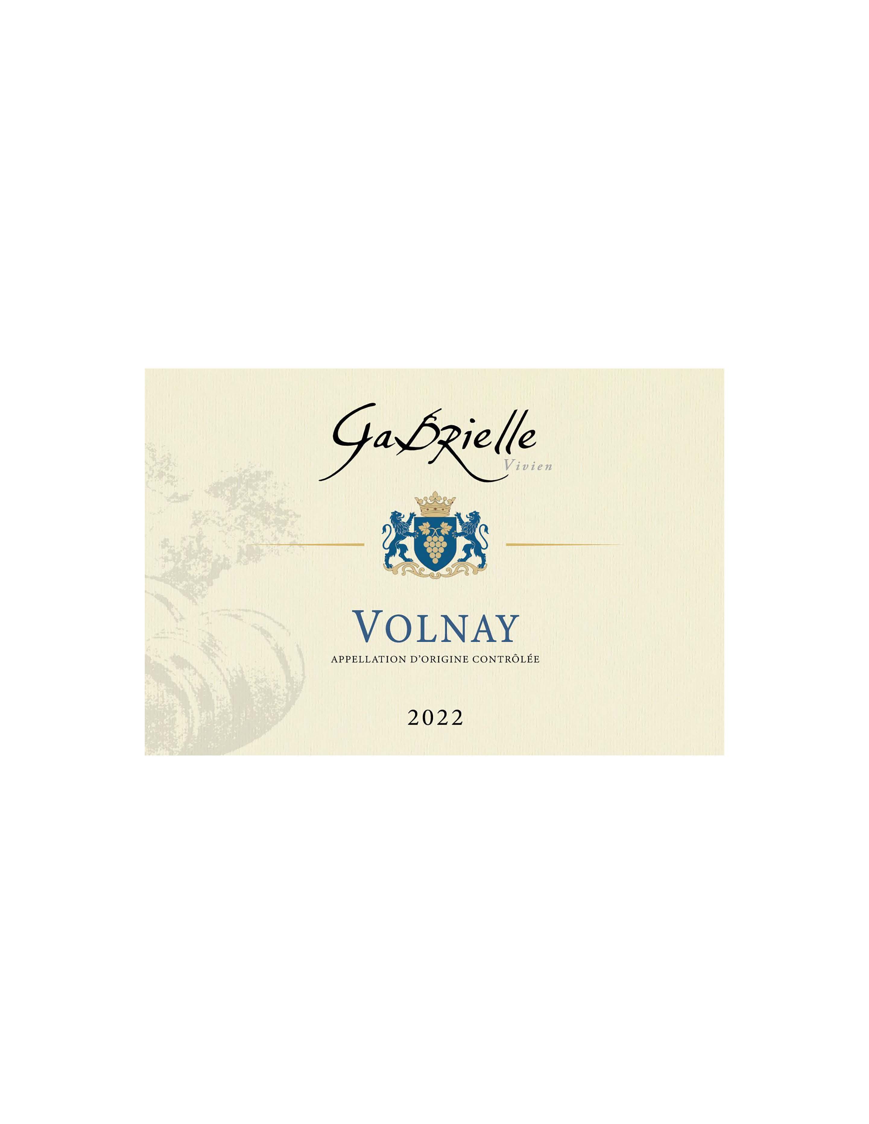 TABC label artwork for Gabrielle Vivien Volnay