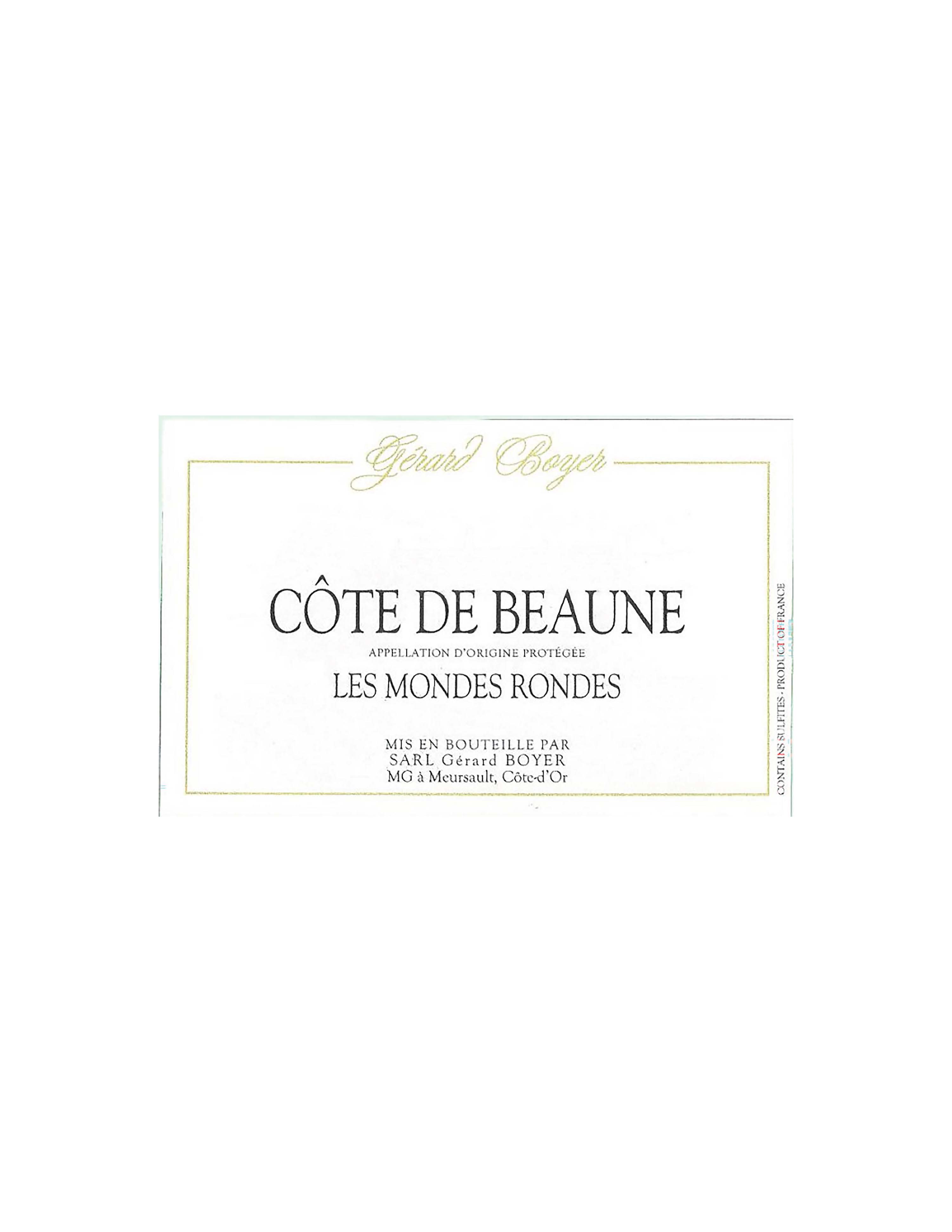 TABC label artwork for Gerard Boyer Cote De Beaune Les Mondes Rondes