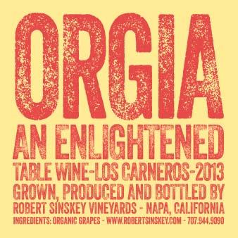 TABC label artwork for Robert Sinskey Vineyards Orgia