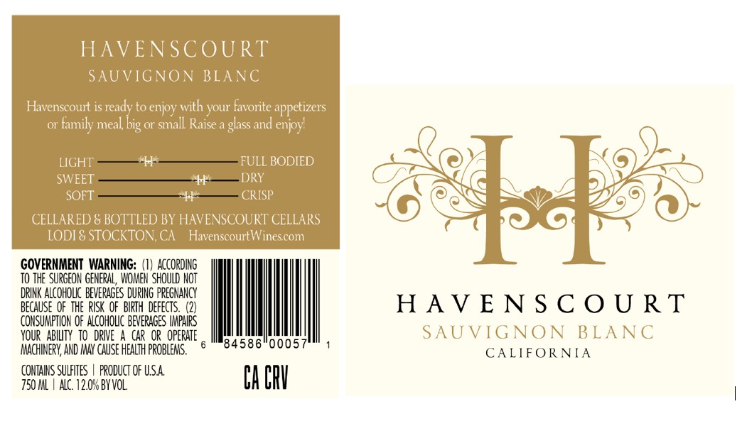 TABC label artwork for HAVENSCOURT SAUVIGNON BLANC