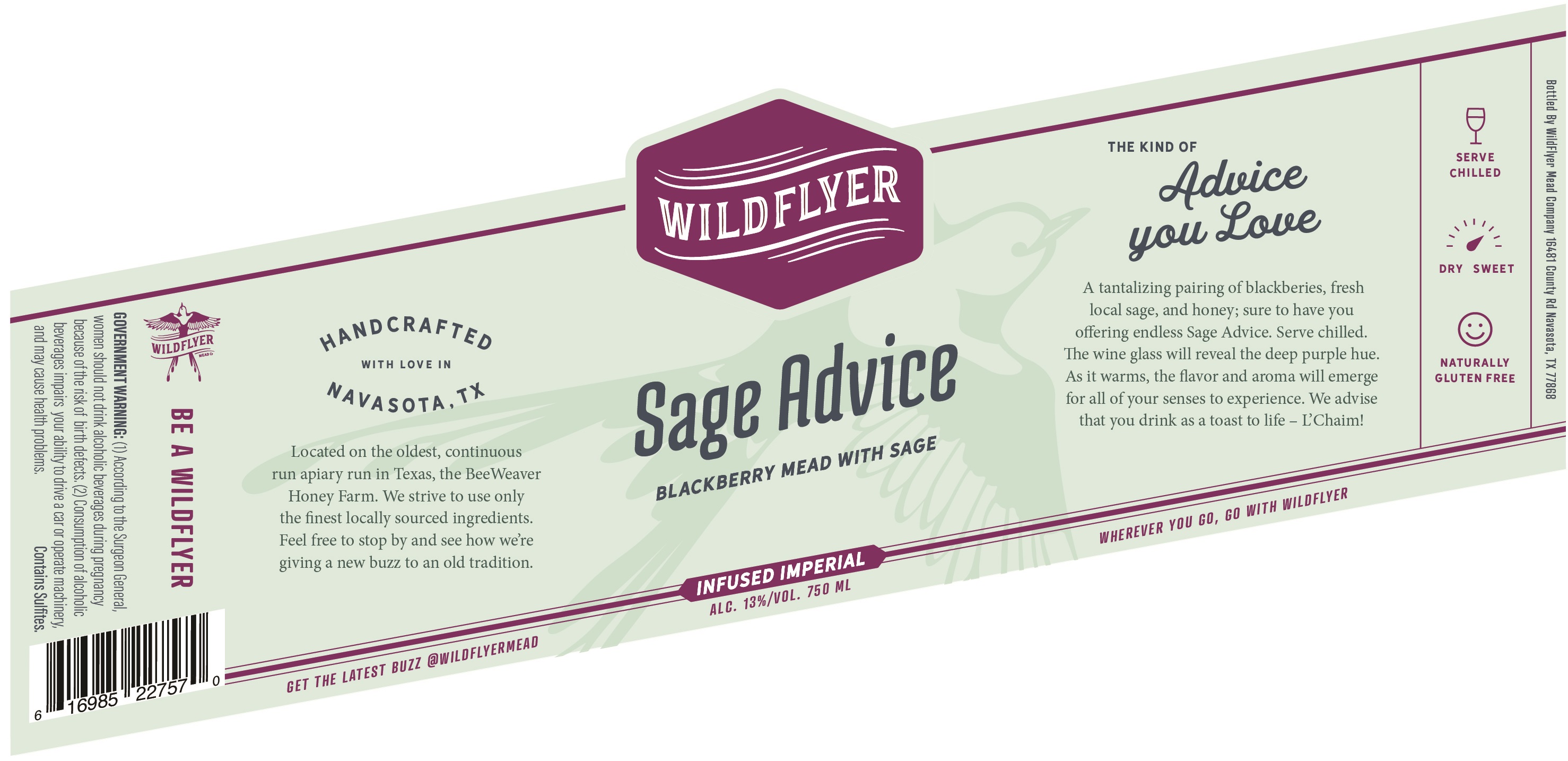 TABC label artwork for Sage Advice