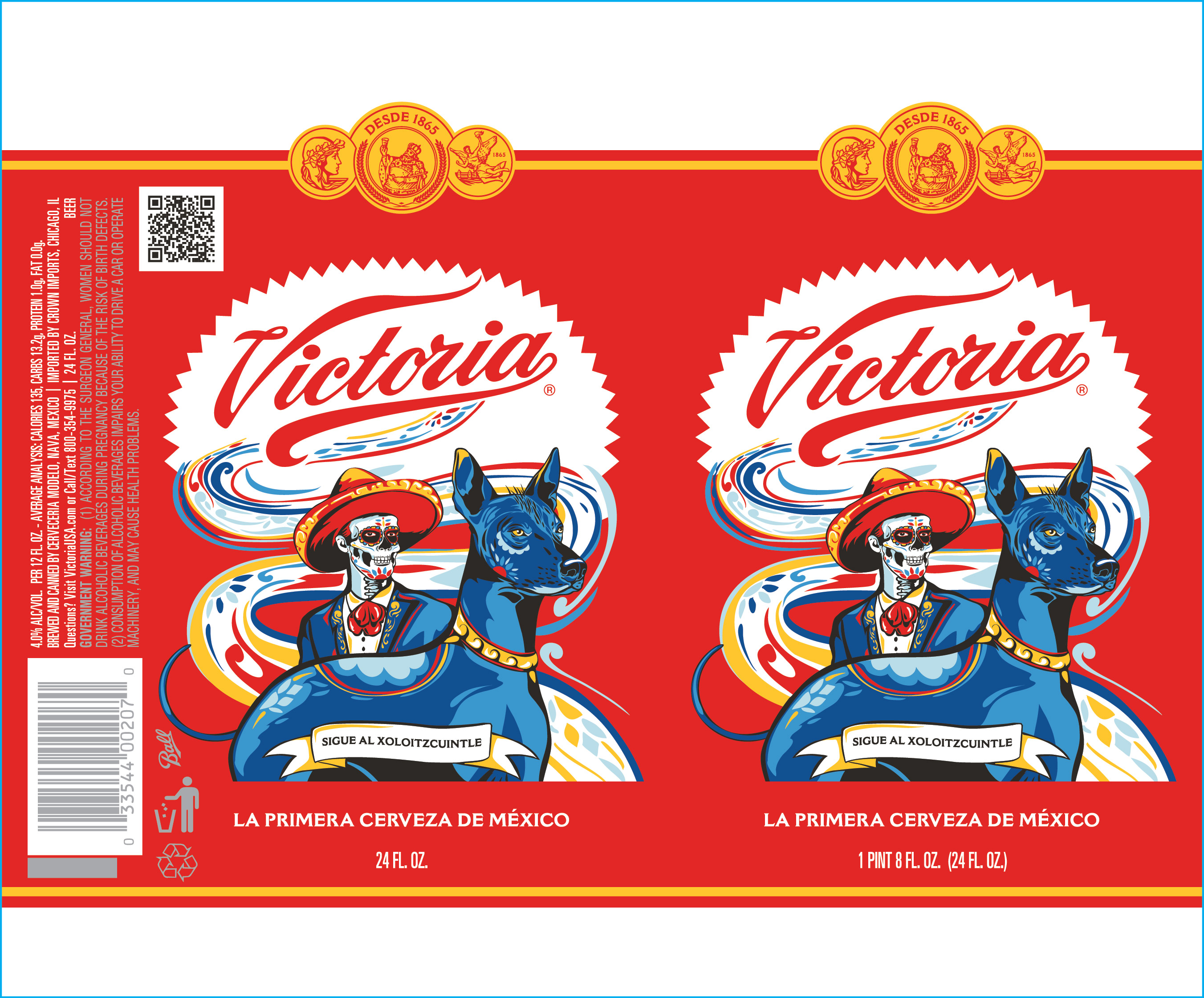TABC label artwork for Victoria Sigue al Xolotzcuintle