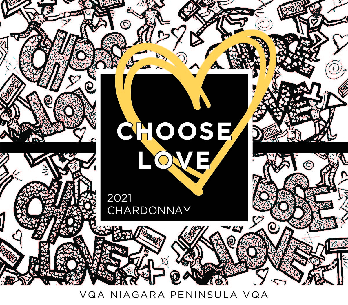 TABC label artwork for Choose Love Chardonnay