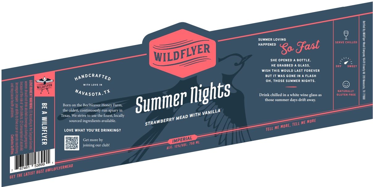 TABC label artwork for Summer Nights
