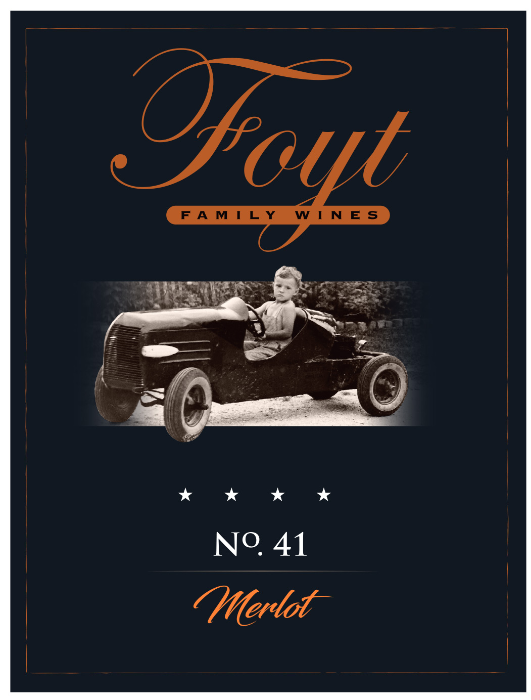TABC label artwork for Foyt No. 41 Merlot