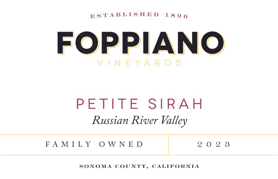 TABC label artwork for Foppiano Petite Sirah Russian River Valley
