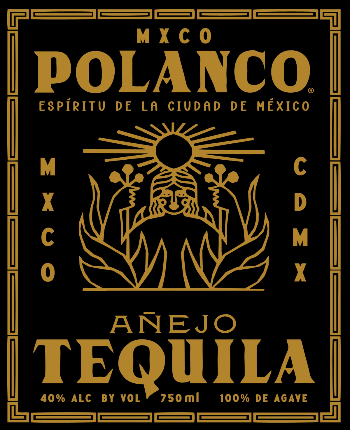 TABC label artwork for MXCO Polanco Tequila Anejo