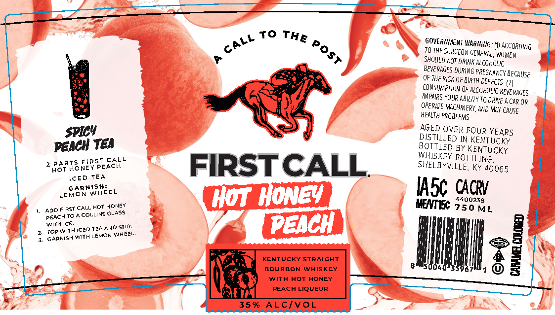 TABC label artwork for First Call Hot Honey Peach
