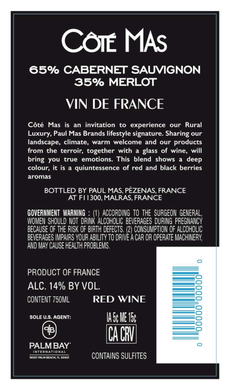 TABC label artwork for COTE MAS VIN DE FRANCE CABERNET SAUVIGNON MERLOT