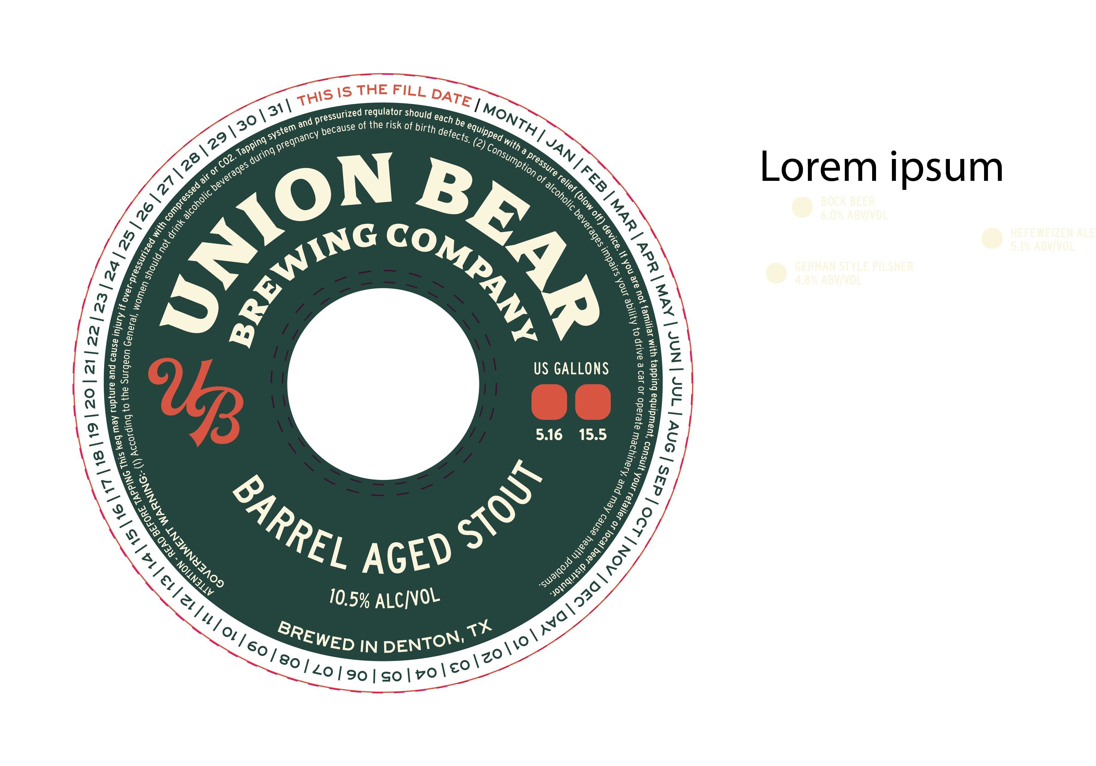 TABC label artwork for Barrel Aged Stout