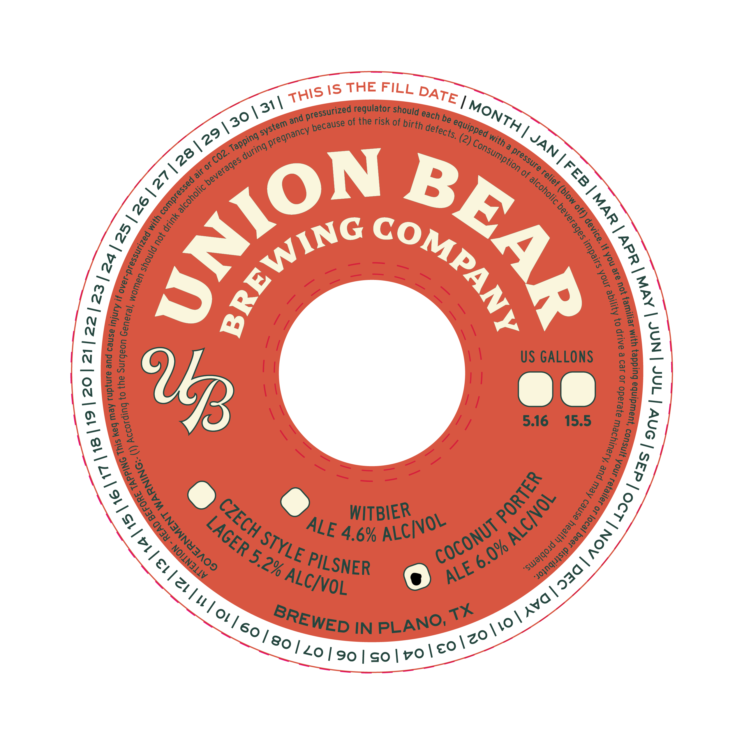 TABC label artwork for Coconut Porter Ale