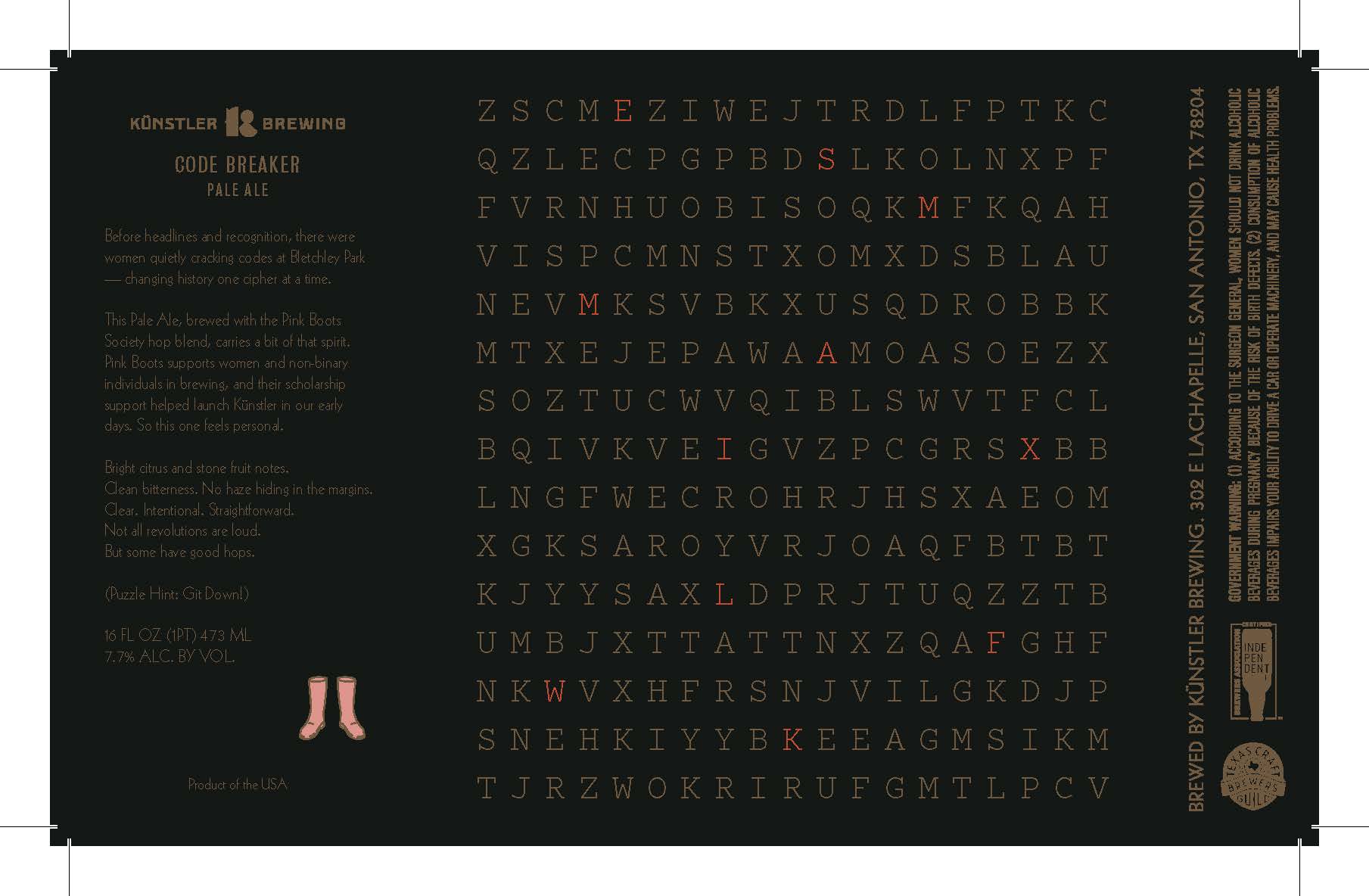 TABC label artwork for CODE BREAKER