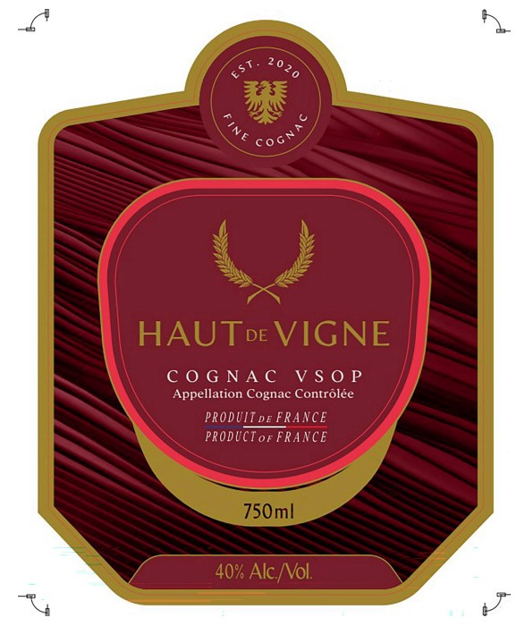 TABC label artwork for Haut de Vigne VSOP Cognac