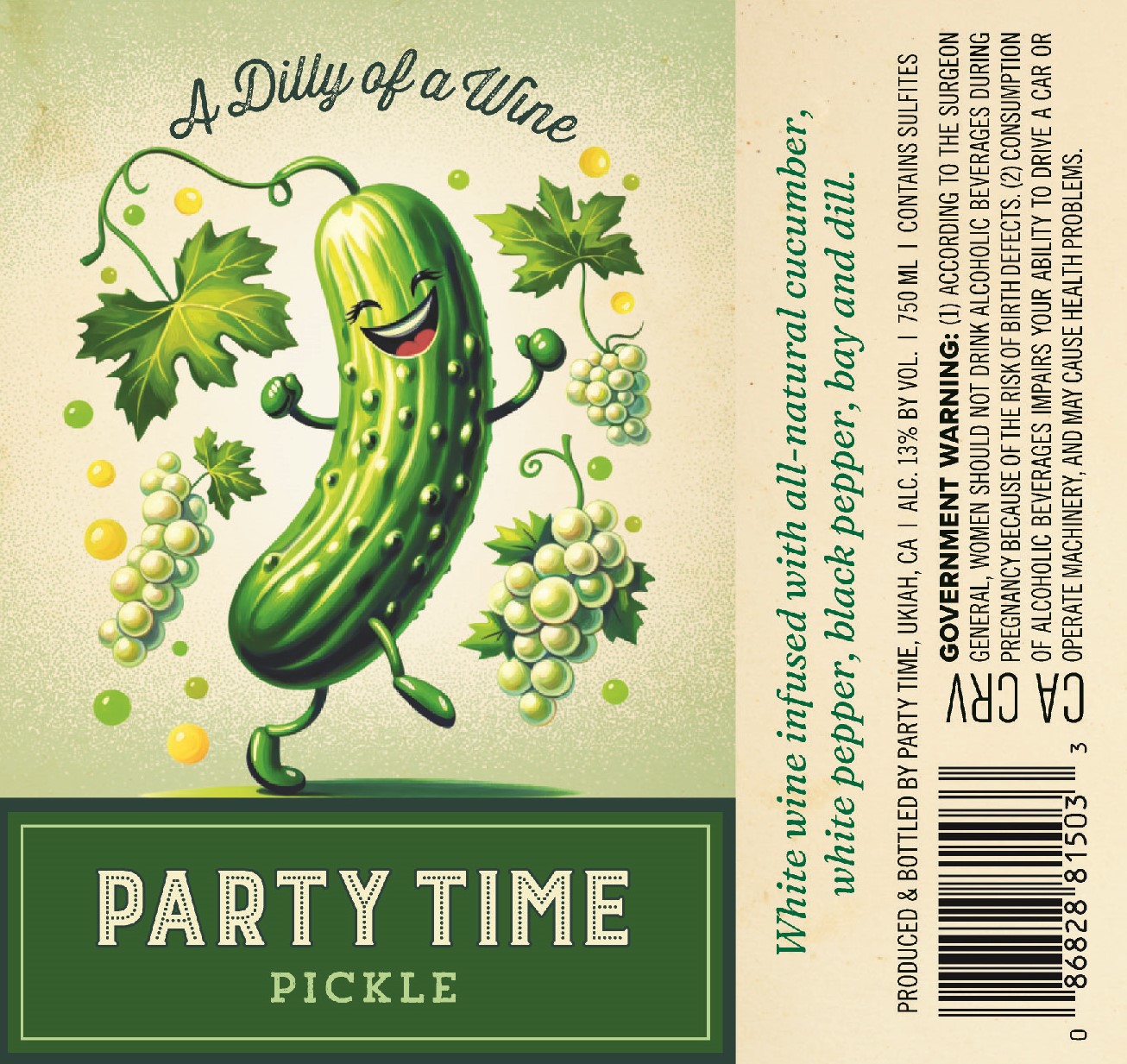 TABC label artwork for PARTY TIME PICKLE WHITE WINE
