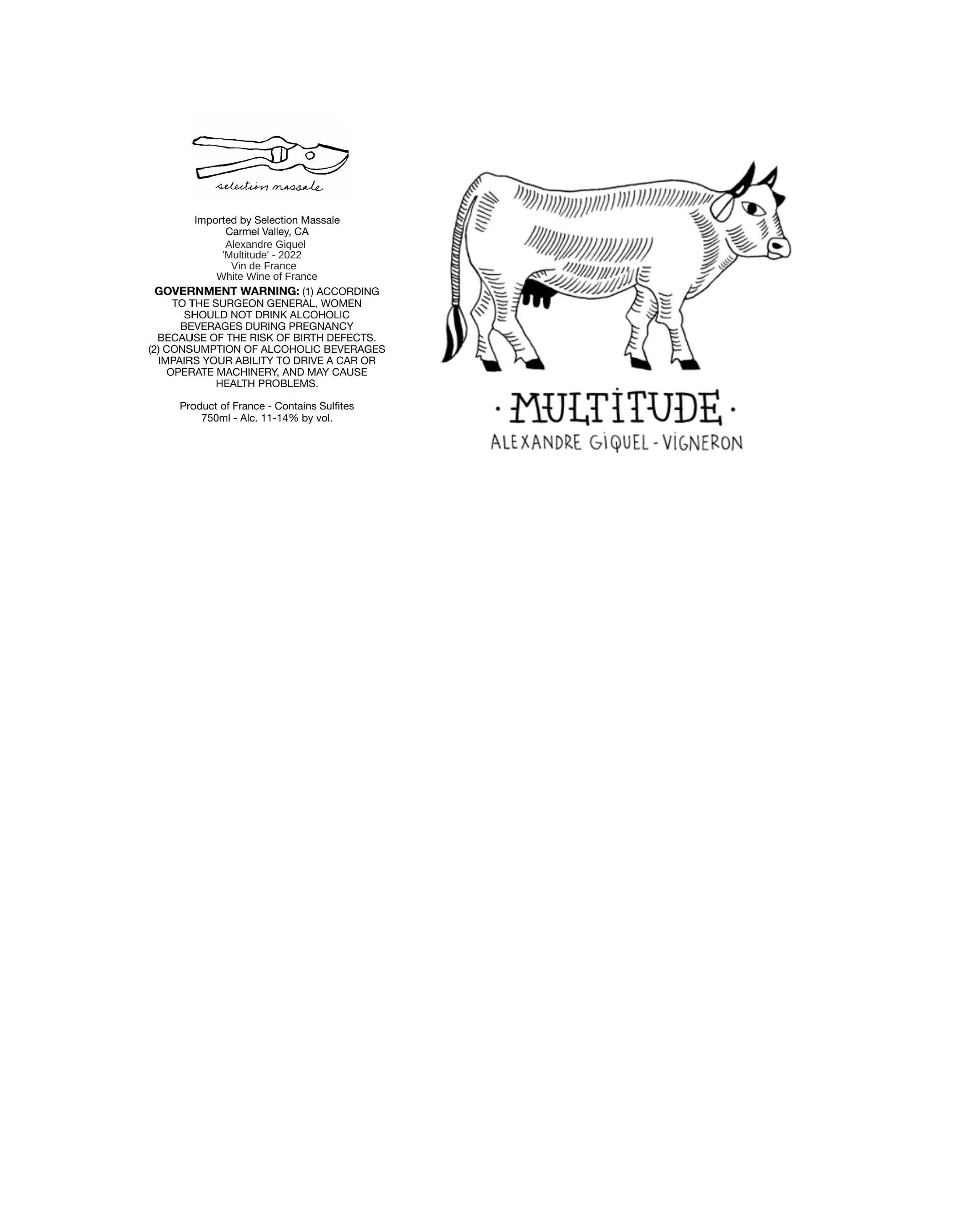 TABC label artwork for Alexandre Giquel Multitude