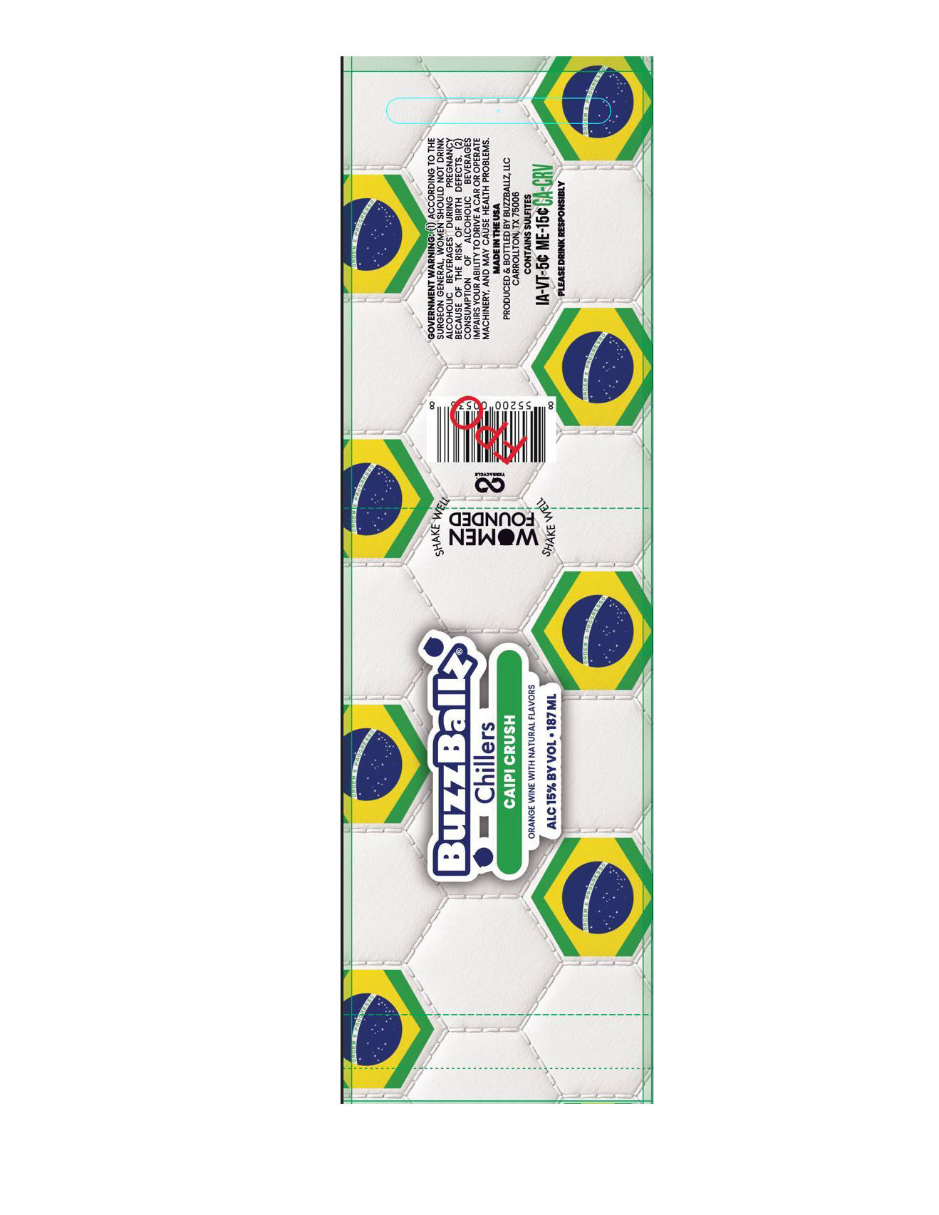 TABC label artwork for BuzzBallz Chillers Caipi Crush
