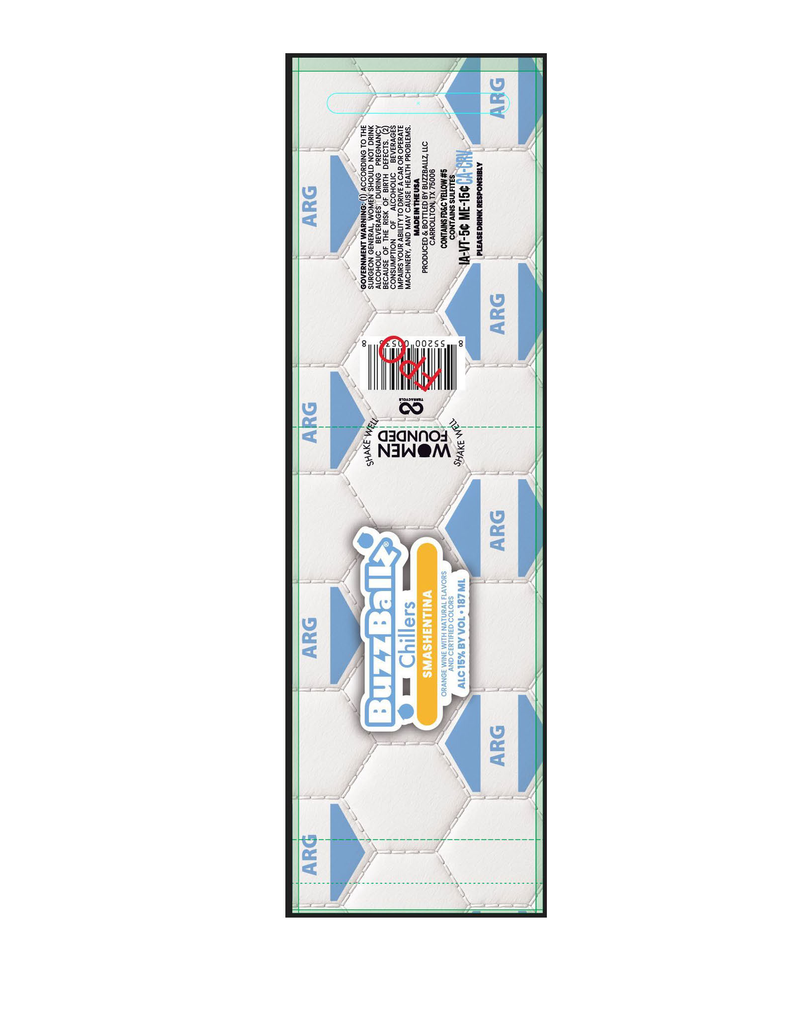 TABC label artwork for BuzzBallz Chillers Smashentina