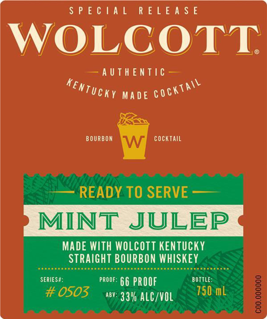 TABC label artwork for Wolcott Mint Julep