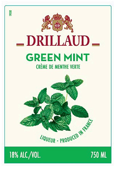 TABC label artwork for DRILLAUD CREME DE MENTHE GREEN