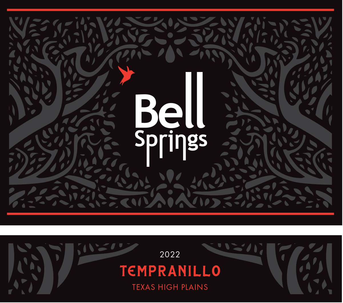 TABC label artwork for Bell Springs 2022 Tempranillo