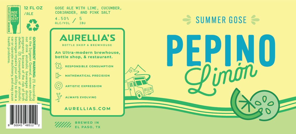 TABC label artwork for Pepino Limon