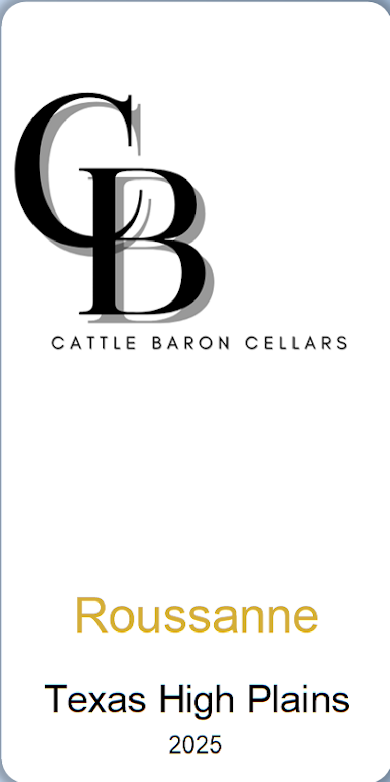 TABC label artwork for Cattle Baron Cellars Roussanne