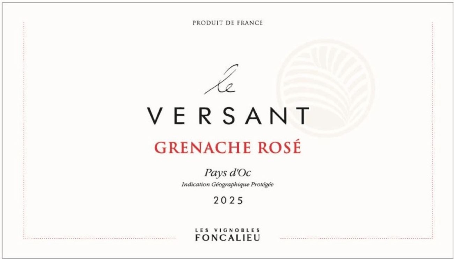 TABC label artwork for VIGNOBLES FONCALIEU VERSANT
